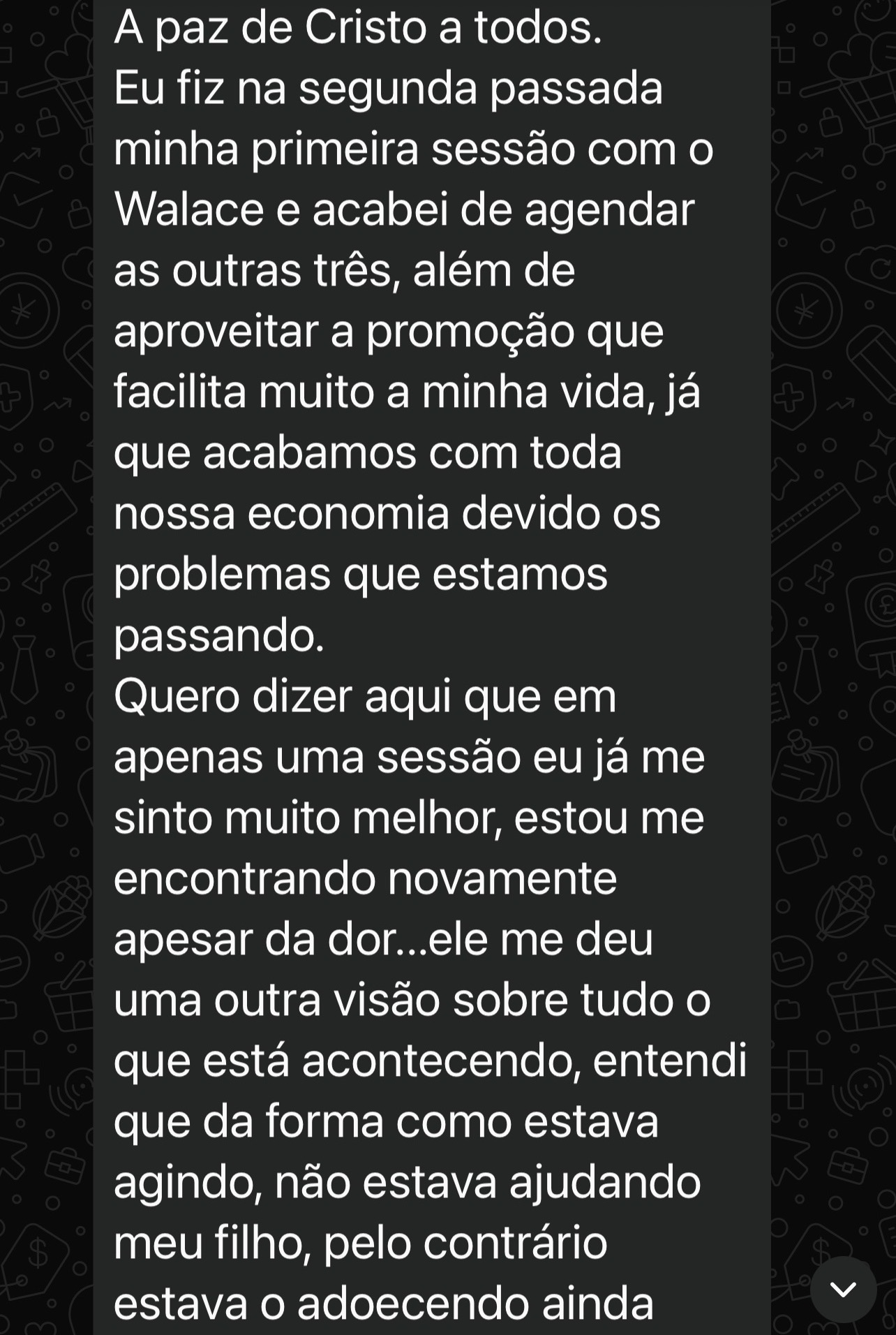 Depoimento real 1 — paciente ou familiar