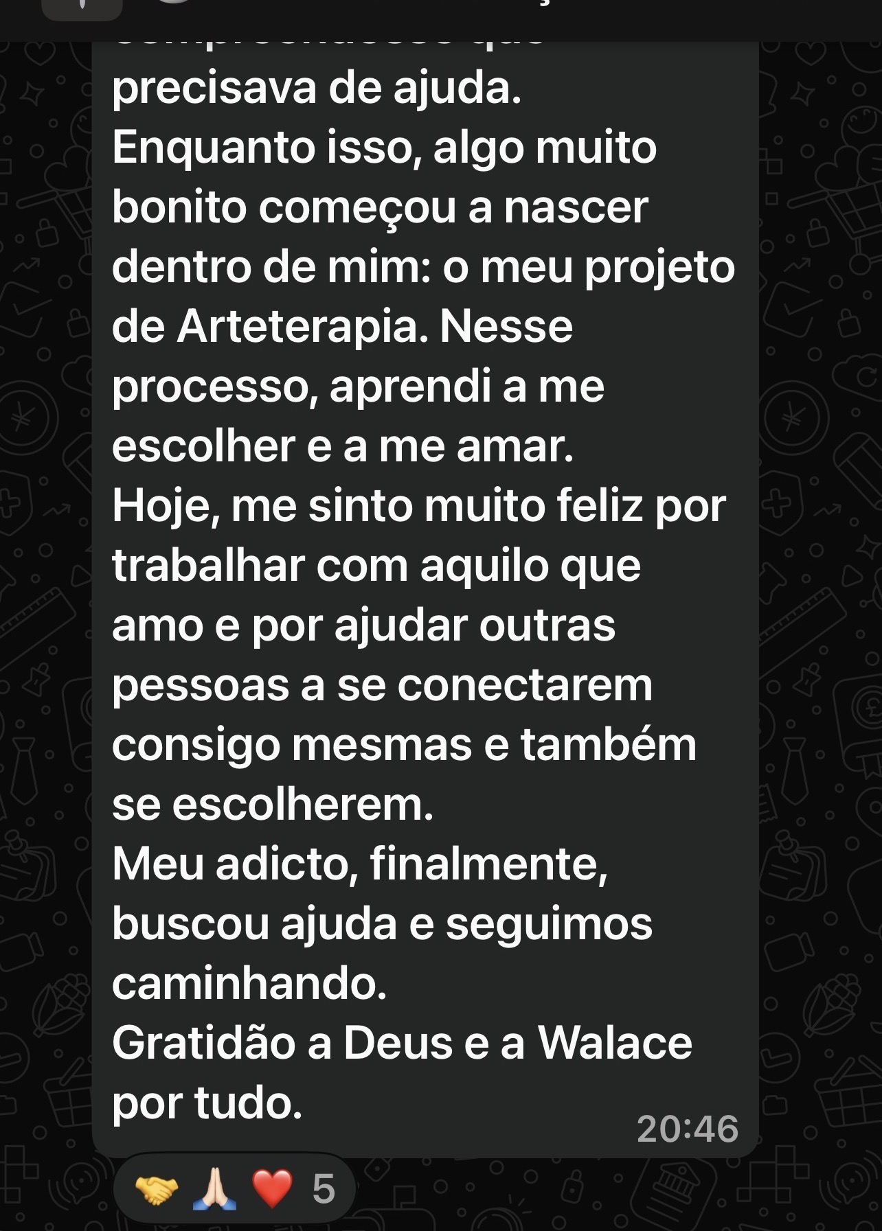 Depoimento real 5 — paciente ou familiar